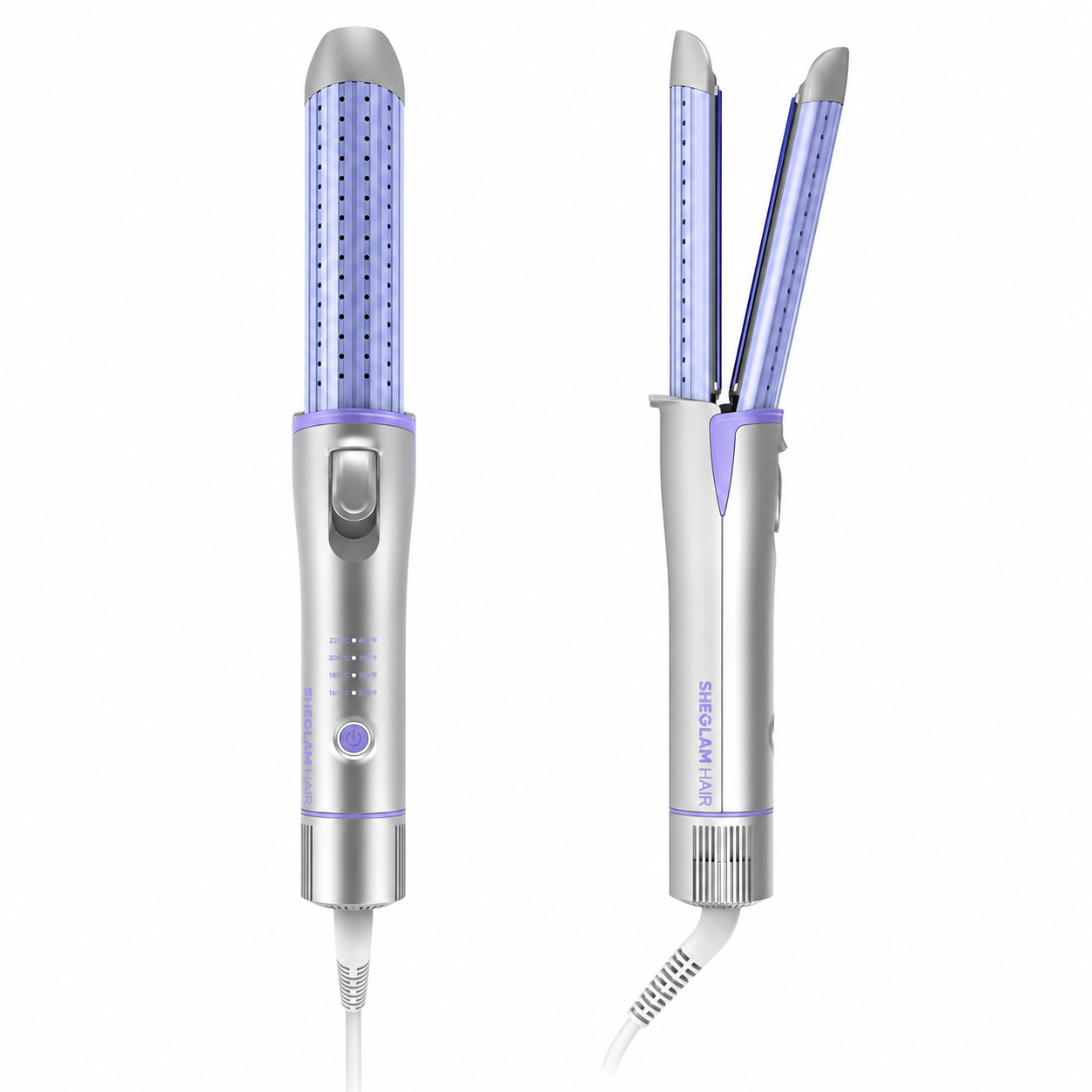 Manual Airflow Styler Curling Iron, 2 in 1 Hair Straightener & Curler, 360° Cool Air Lock, 1 inch, Anti-Scald Flat Iron, 4 Temps, Fast Curling Straightening Less Damage for Long Short Hair