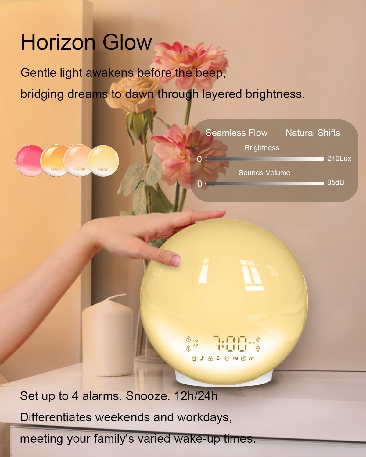 Smart Sunrise Alarm Clock Wake-Up Light with Sound Machine
