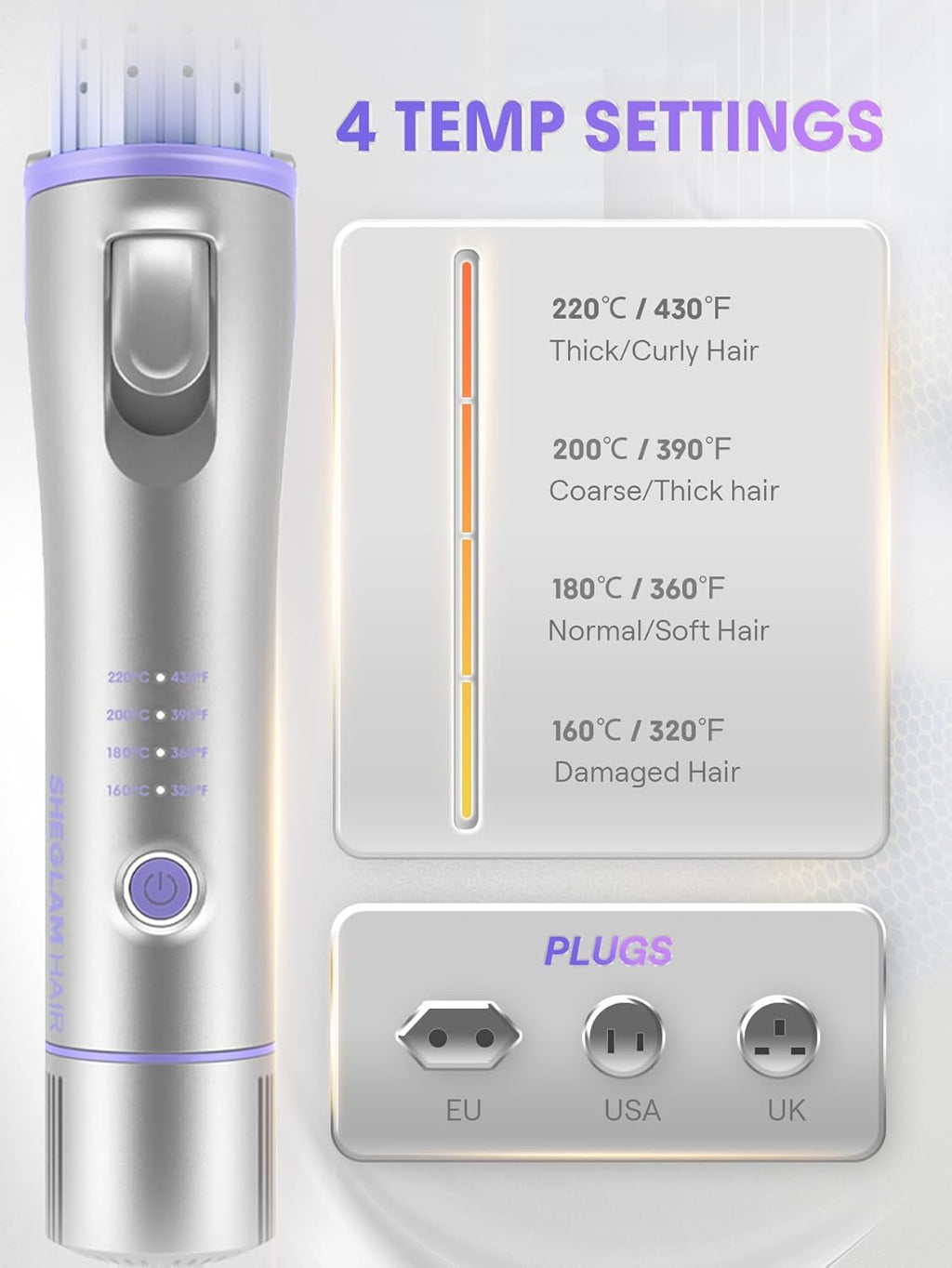 Manual Airflow Styler Curling Iron, 2 in 1 Hair Straightener & Curler, 360° Cool Air Lock, 1 inch, Anti-Scald Flat Iron, 4 Temps, Fast Curling Straightening Less Damage for Long Short Hair