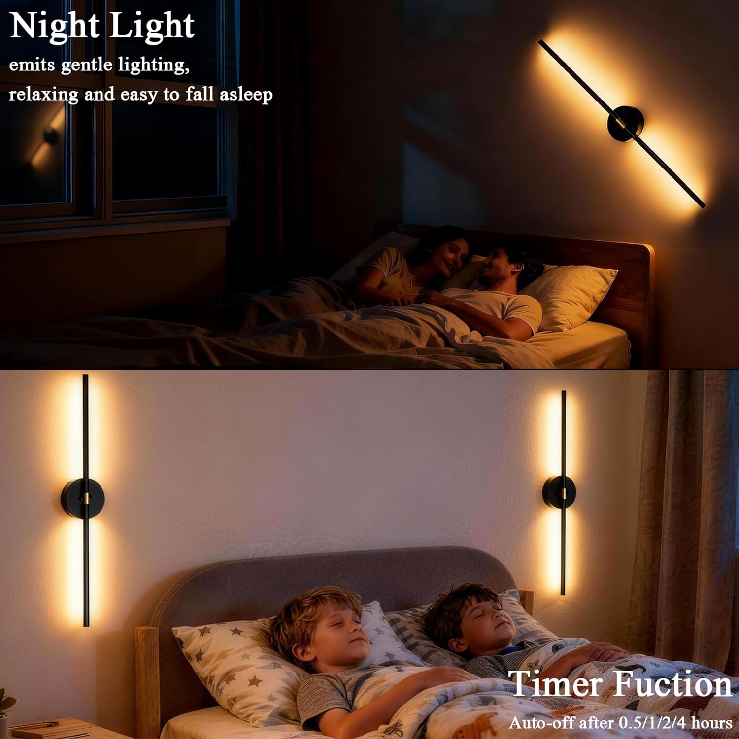 Wireless Rechargeable Wall Sconce Set of 2