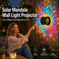 Solar mandala projection wall light for garden and patio