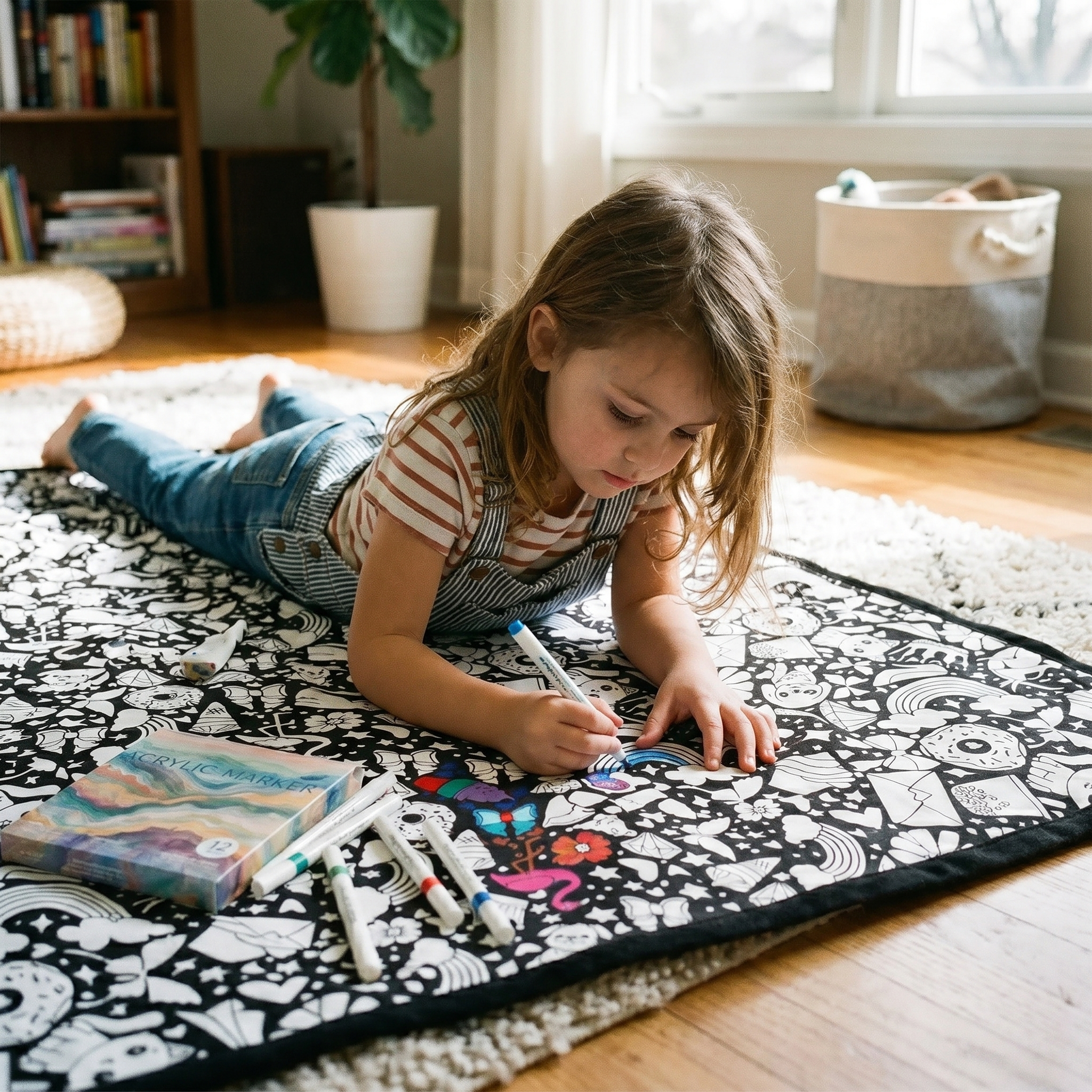 DIY Colouring Blanket with Fabric Markers