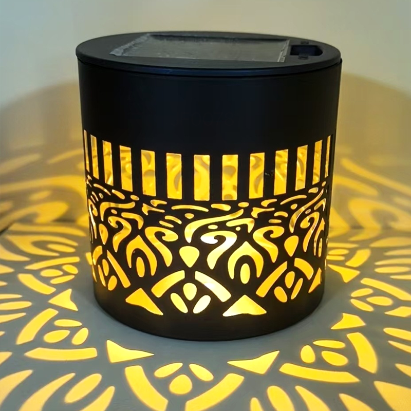 Solar mandala wall light outdoor garden projection detail